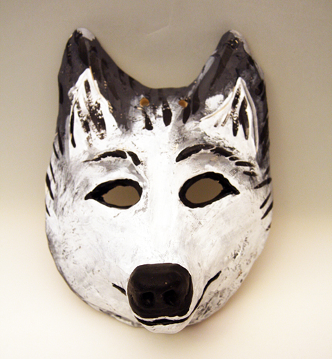 Wolf clay mask project for kids
